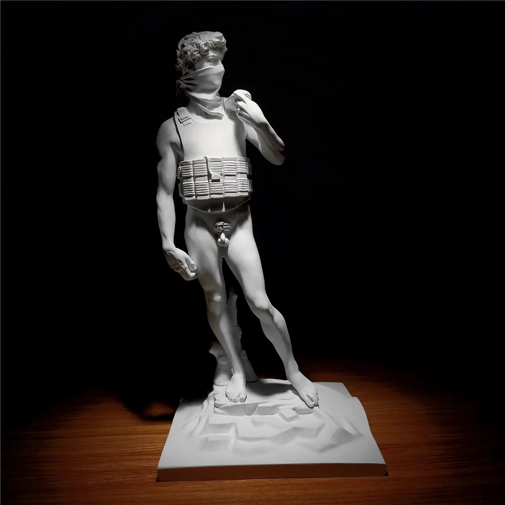 Modern Art Banksy Suicide Man David Statue, Creative Resin Art & Craft Character Sculpture, Street Abstract Art, Home Decoration