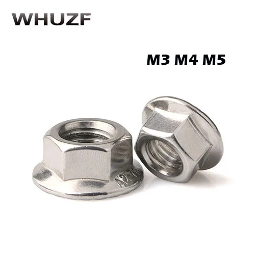 M3 M4 M5 M6 M8 M10 M12 метрические резьбовые шестигранные фланцевые гайки DIN6923 нержавеющая сталь 100 шт. SS304 наборы прочные оптовая продажа 2020