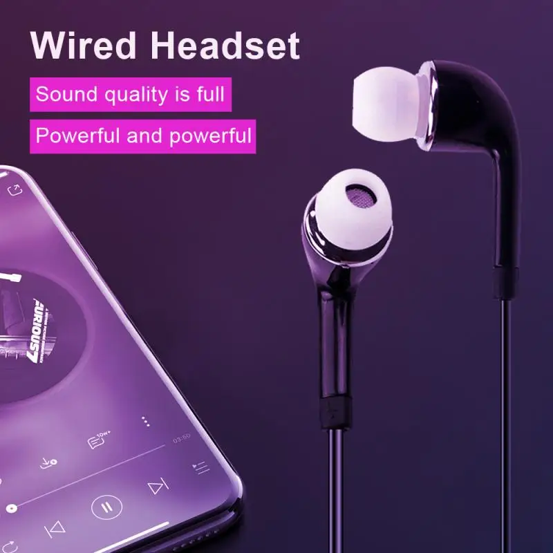 3.5mm Android Mobile Phone Headset In-Ear Wired Headset Earplug Control&Mic High Quality New Earphone With Two Speakers