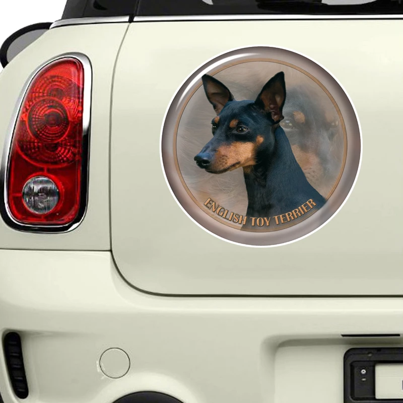 S62158# English Toy Terrier Self-adhesive Decal Car Sticker Waterproof Auto Decors on Bumper Rear Window Laptop Choose Size