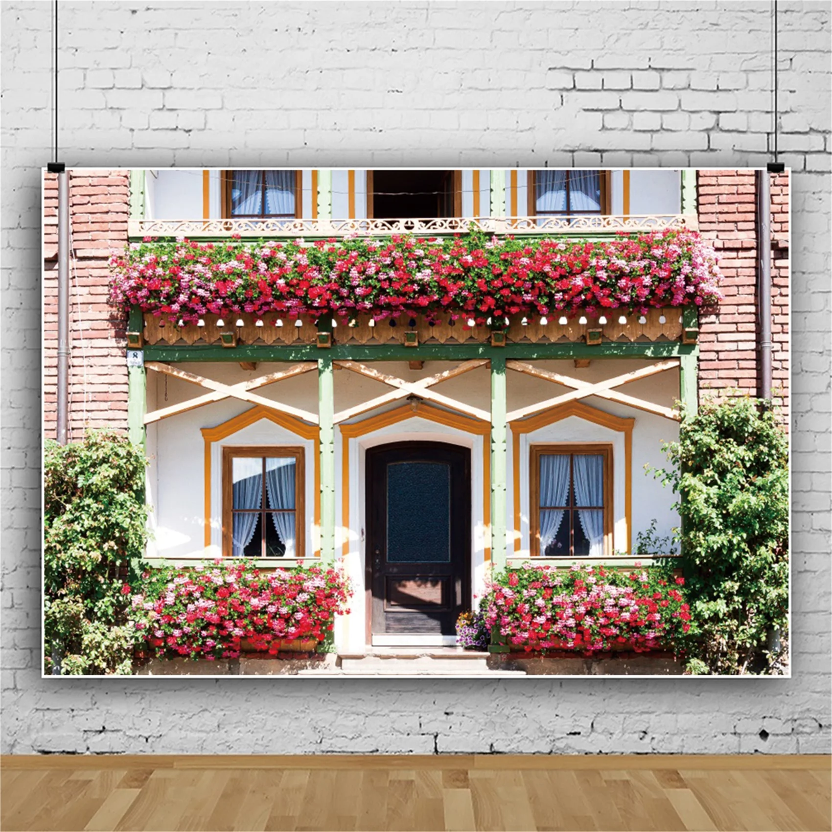 ريفي البيت القديم الريف الربيع الكرمة نافذة الشرفة ديكور حفلة مشهد التصوير خلفية للصور خلفية الصورة استوديو