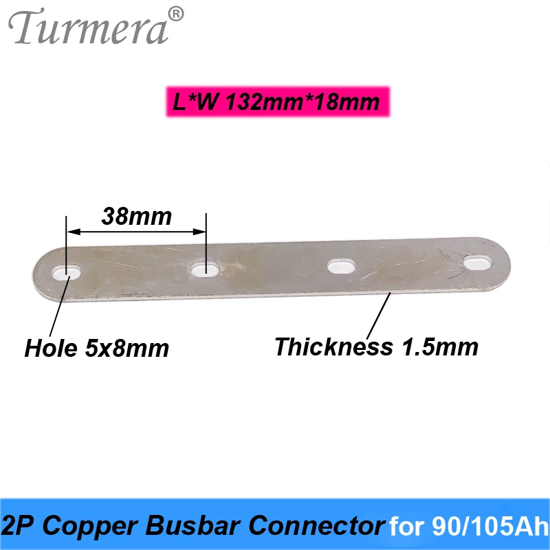 Lifepo4 12V Copper BusBars Connector for 3.2V 90Ah 105Ah Lifepo4 Battery 2P 4 Screw Hole Assemble for Uninterrupted Power Supply