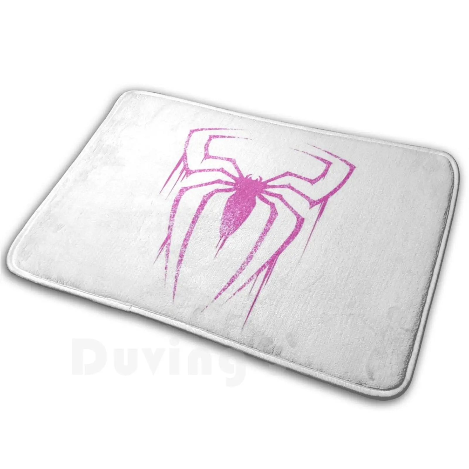 Spider Symbol ( Pink Version ) Mat Rug Carpet Anti-Slip Floor Mats Bedroom Spider Spidergwen Gwen Stacy Pink Comics Amazing