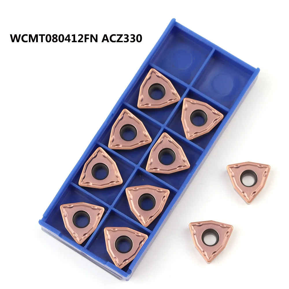 WCMX080412 FN ACZ330-Herramienta de torneado de carburo, torno CNC para brocas tipo U, inserto de carburo