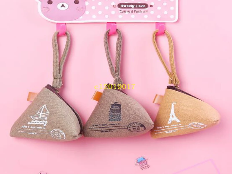 Korean Cute Canvas pocket bag creative retro zongzi receipt bag