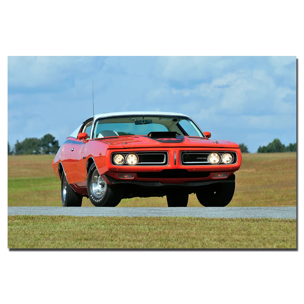 Dodge Charger Classic Muscle Car Poster Canvas Painting Decoration Wall Art Picture for Living Room