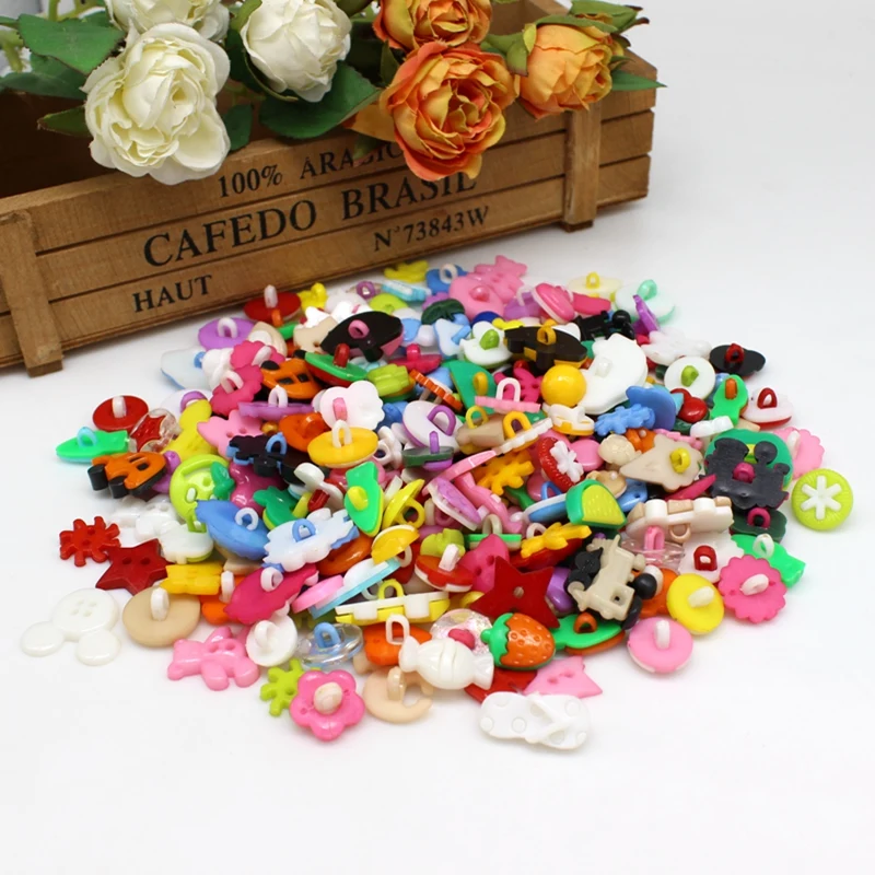 50PCS/lot Plastic Buttons Children\'s Apparel Sewing Accessories Decorative Buttons Sewing diy Accessories Scrapbooking