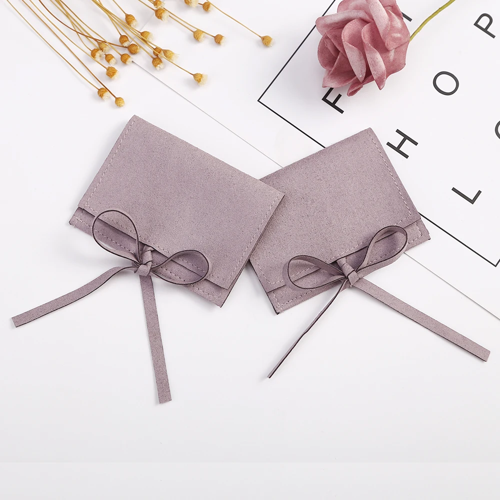 5 Stück Schmuck-Organizer, Geschenkbeutel, 8 x 8 cm, Mikrofaser-Samt, Geschenktüten, Hochzeitsgeschenke für Gäste, Süßigkeitenbeutel, Halskette, Kosmetiktasche – Detail 4