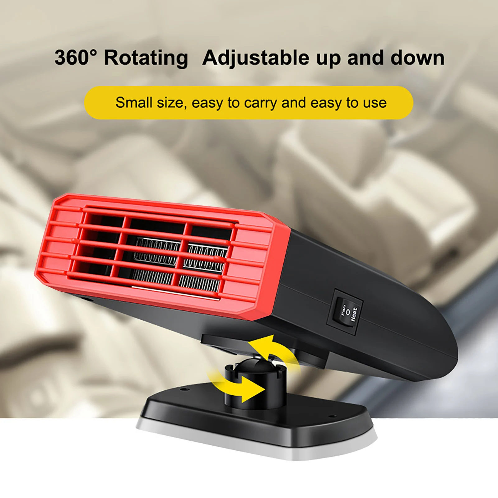 12V/24V 150W Car Vehicle Cooling Fan Hot Warm Heater Windscreen Demister Defroster 2 In 1 Portable Auto Car Van Heater