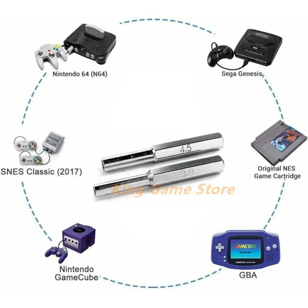 Tournevis de sécurité pour Nintendo NGC SNES N64, haute qualité, 3.8mm, 4.5mm, embout de jeu, Anjdélibérément boy SDavid WII, 2 pièces par lot