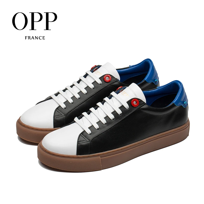 OPP Cow Leather Flats Fashion Shoes Genuine Leather Loafers For Men Shoes Moccasins Men's ins Casual Footwear Young Flats