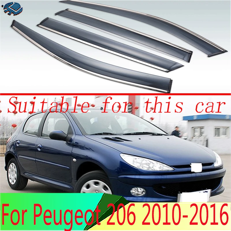 

4 шт., защитный козырек для Peugeot 206 2010-2016