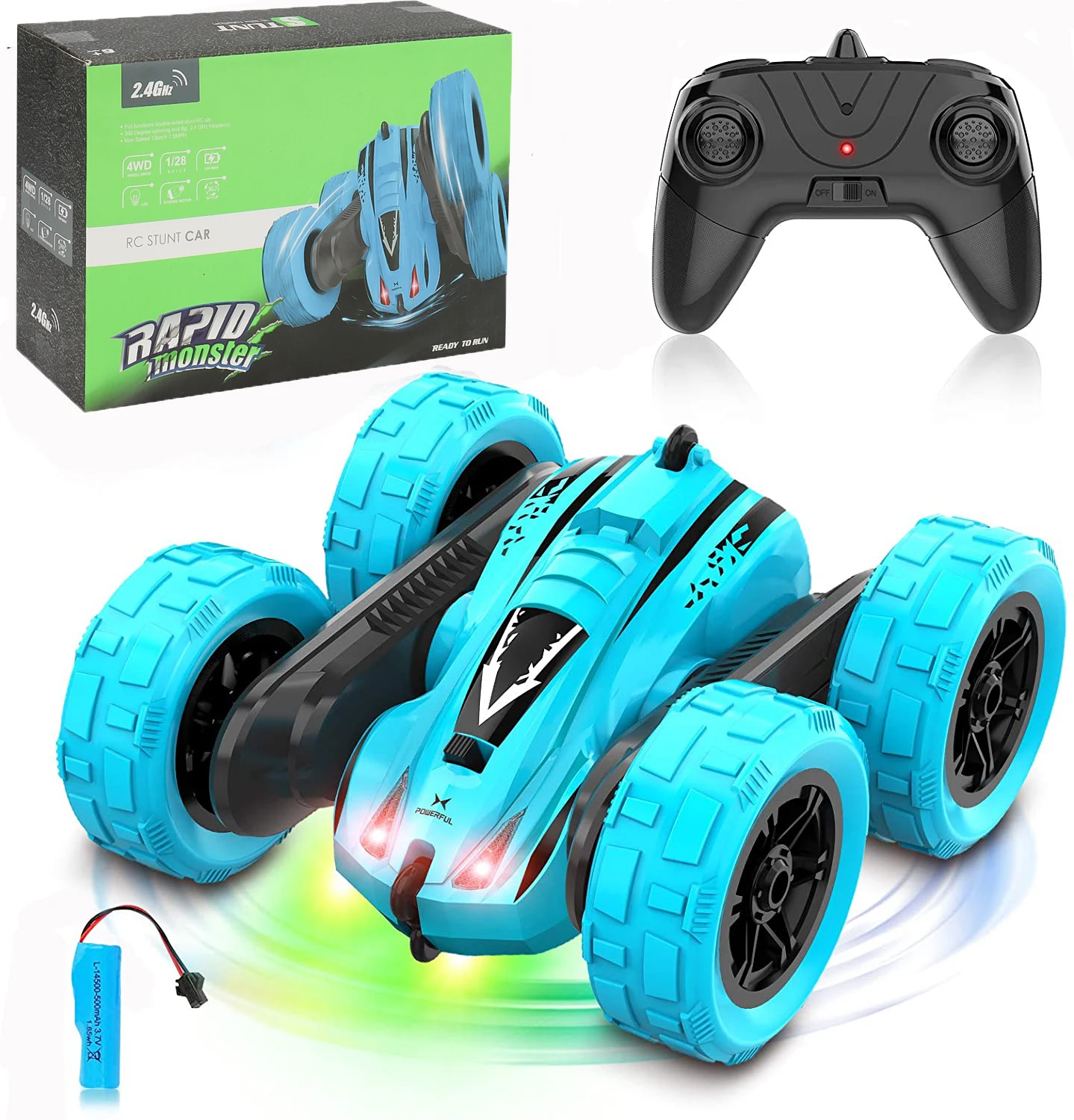 1:24 Double Side RC Stunt Cars WD RC Car 2.4G Radio Remote Control Car 360° Reversal Vehicle Model Toys For Adult Children Gifts