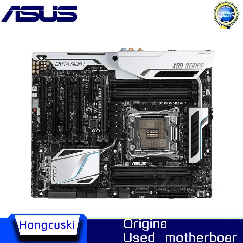 Para ASUS X99-DELUXE LGA2011 placa base original usada Socket LGA 2011-3 V3 DDR4 64GB X99 placa base de escritorio