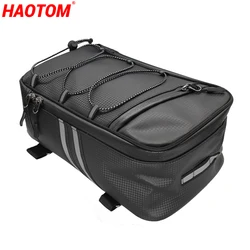 Motorcycle Bicycle Rack Rear Carrier Bag Trunk PU Leather Waterproof 8L Storage Luggage Pouch MTB Bike Pannier Shoulder Bag