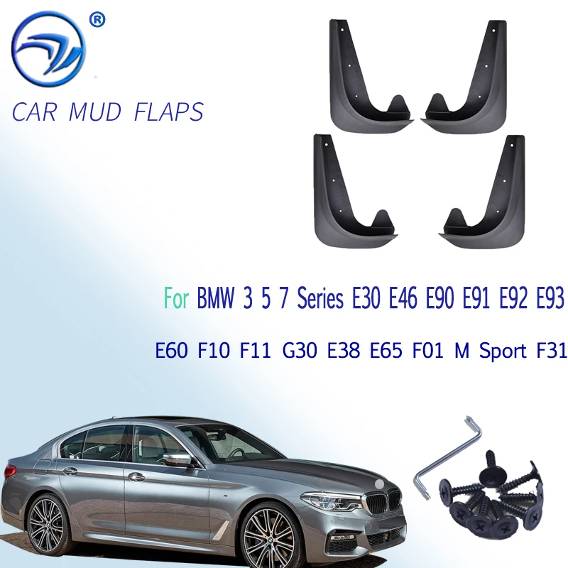 Mudflaps Mud Flaps Splash Guards Mudguards For BMW 3 5 7 Series E30 E46 E90 E91 E92 E93 E60 F10 F11 G30 E38 E65 F01 M Sport F31