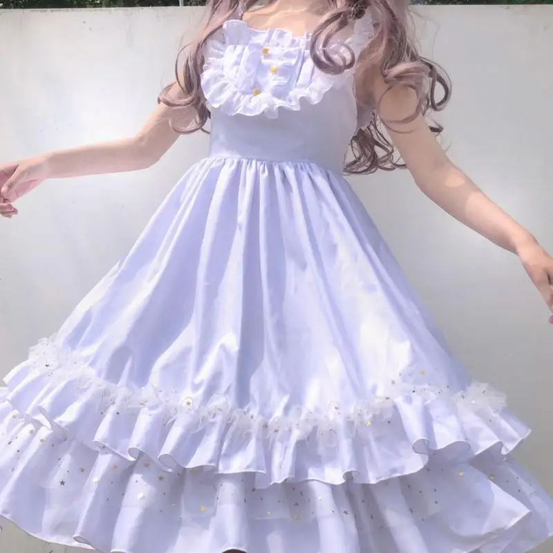 Palazzo gotico dolce principessa lolita vestito dalla cinghia dell'annata di alta della vita di stampa abito vittoriano kawaii ragazza Gothic lolita cos loli