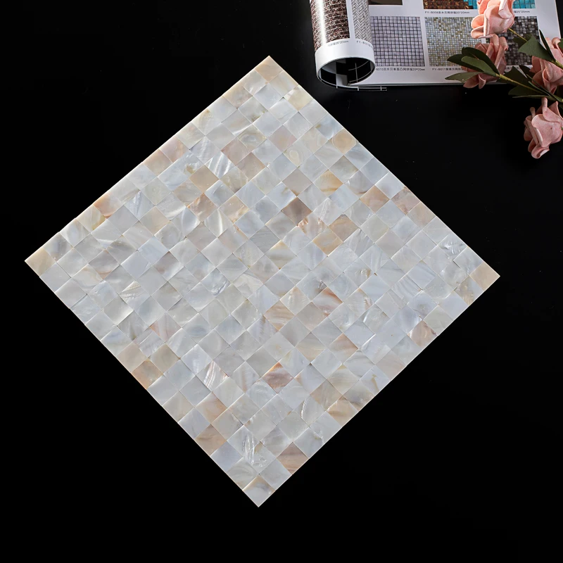 Imagem -02 - sem Costura Shell Telha do Mosaico Mãe de Natural Sea Pearl Shell Tijolo Concha Alta Qualidade 20 mm Natural Branco