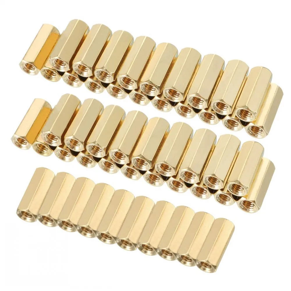 100pcs Hex Female to Female M4x10mm brass standoff spacer Hexagonal Stud Spacer Hollow Pillars L=10MM