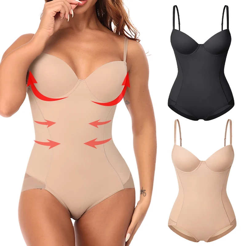 Damskie wyszczuplające body modelujące sylwetkę, jednoczęściowe topy modelujące brzuch, bezszwowe kombinezony z wbudowanym biustonoszem.