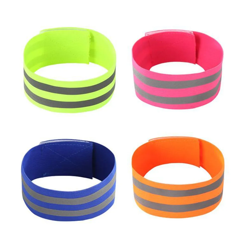 2PCS Reflective Bands Elastic Armband Wristband Ankle Leg Straps Safety Reflector Tape Straps For Night Running Riding Bracelet