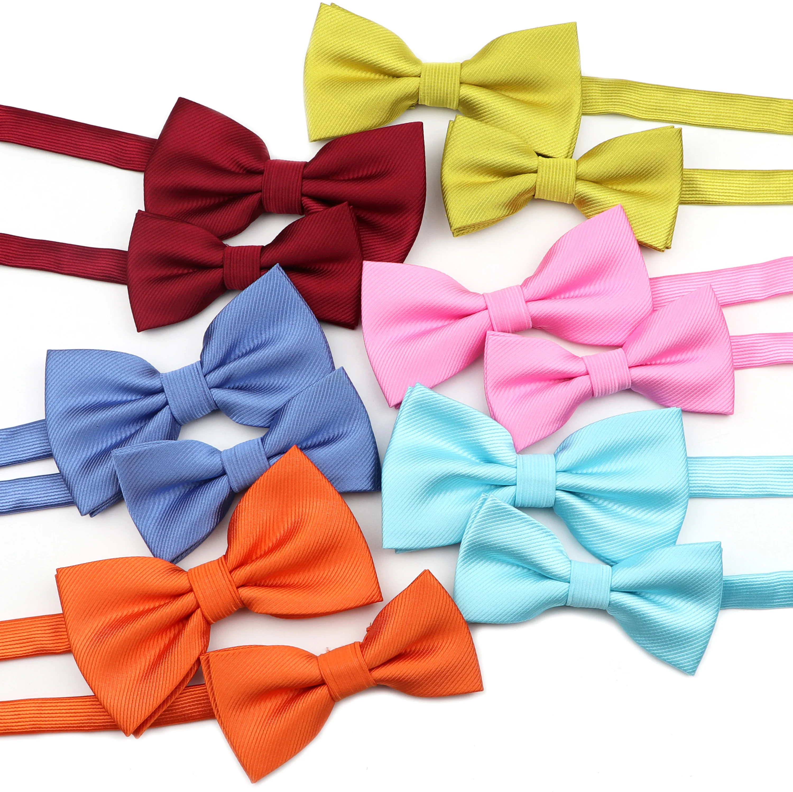 Hot 3 Sizes Solid Parent-Child Bowtie Chic Satin Family Butterfly Party Dinner Wedding Design Cute Polyester Bow Tie Accessory