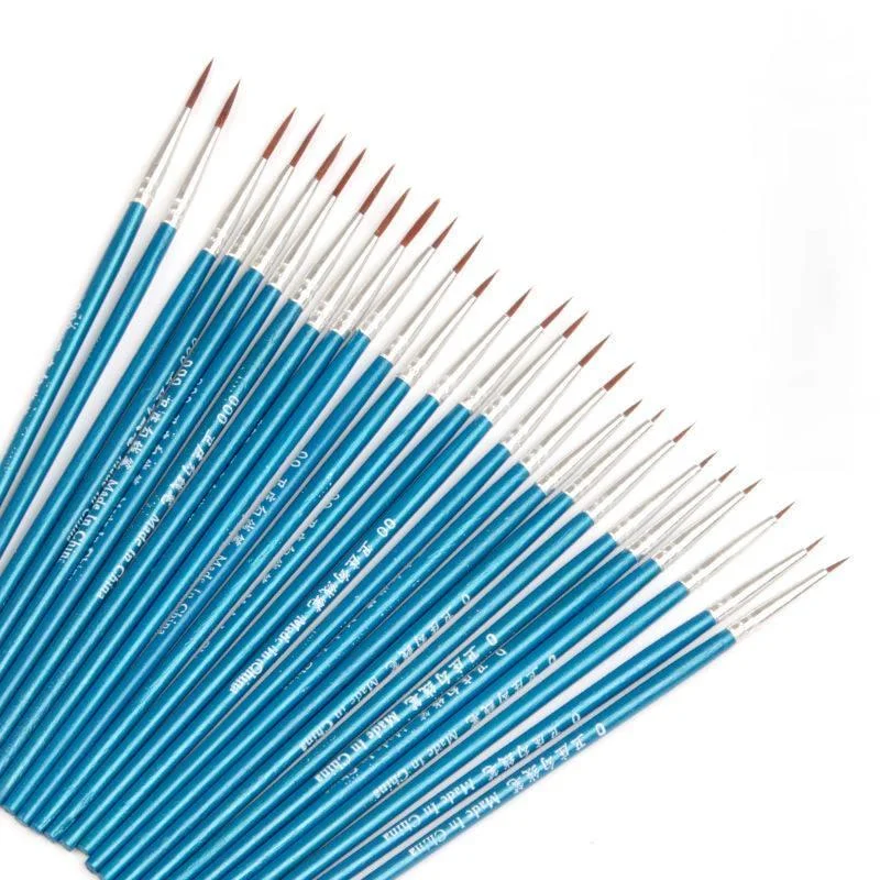 10Pcs Fine Thin Hook Line Pen Drawing Art Pen Paint Nylon Brush Art Supplies Painting Size 0 00 000