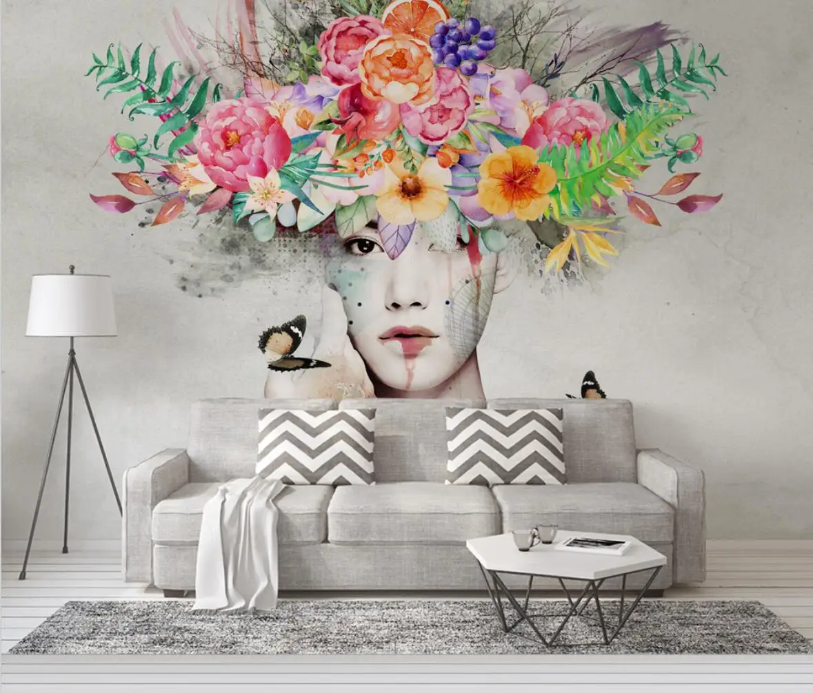 custom photo 3D mural wallpapers for Living Room watercolor beauty beauty manicure TV background art wall paper home decorations