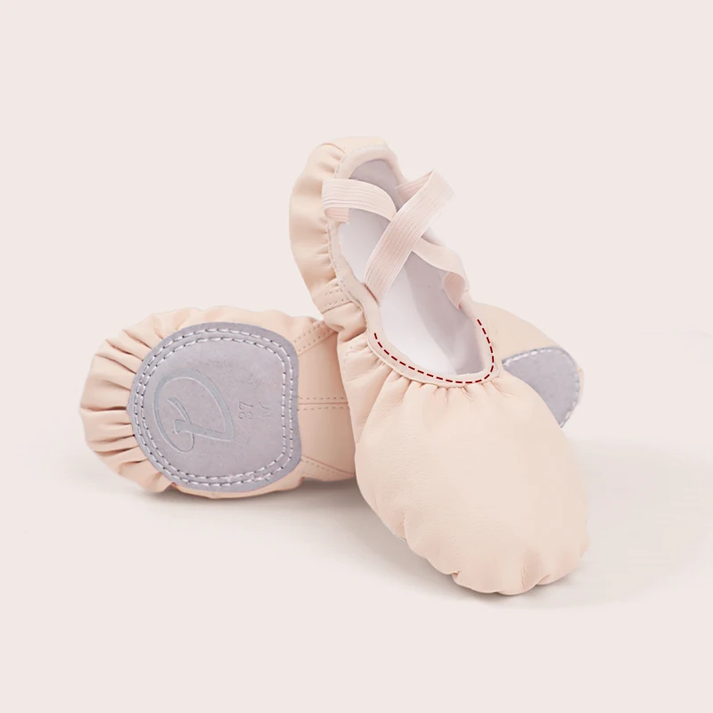 Women Leather Ballet Shoes Ballet Dance Slippers Kids Girls Split Sole Leather Shoes for Dancing