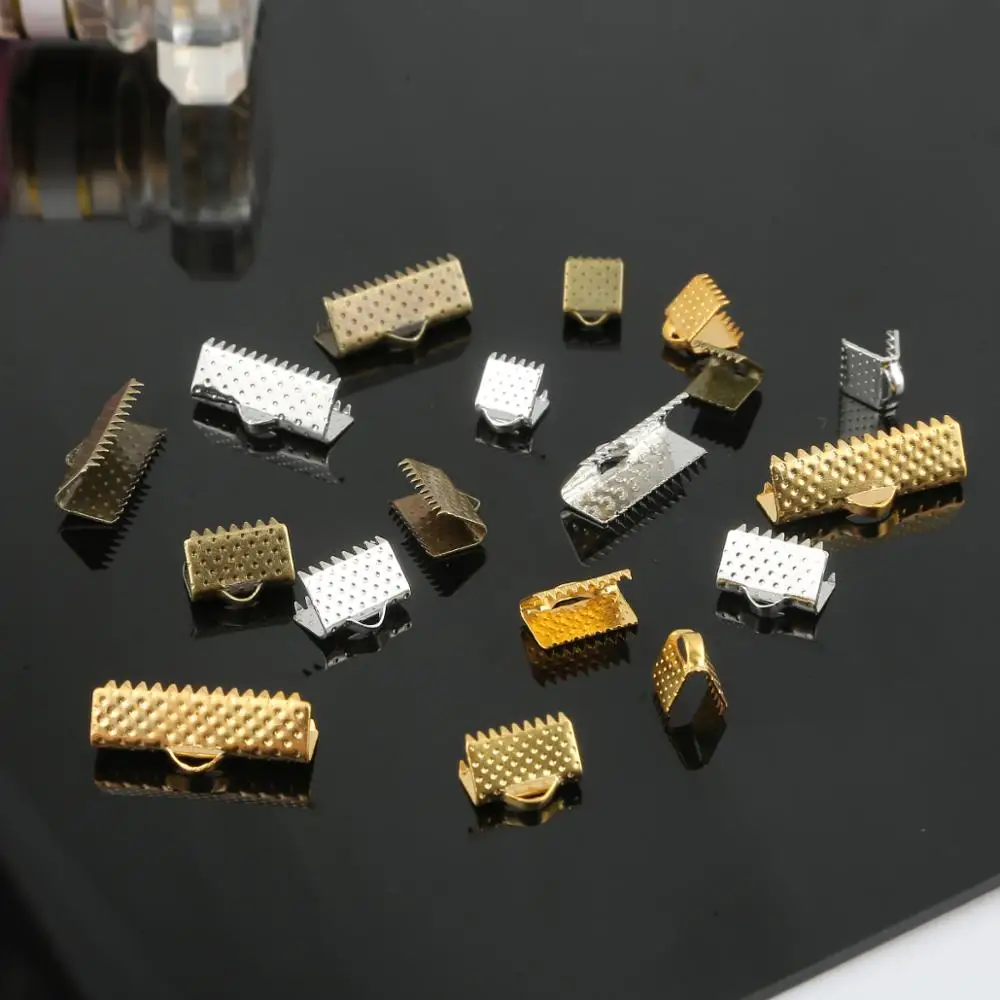 

Crimps Beads Cove Clasps Hooks Cords End Fastener Caps Ribbon Leather Clip Foldover Connectors For Jewelry Making DIY Bracelet