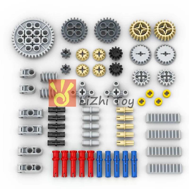 High-Tech Parts Gear Cross Axles Pin Set MOC Friends Bricks Building Blocks Accessory Mechanical DIY Car Bulk Compatible Toys