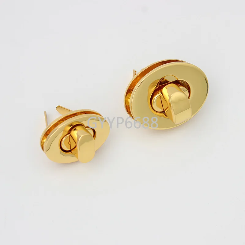 10-50-100 pieces 2 sizes 26x16mm 29x22mm twist lock oval decorative lock purse bags deep gold lock metal hardware