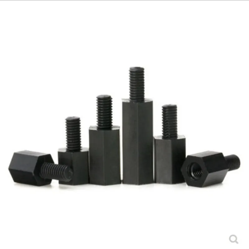 10-50pcs/lot White black Nylon standoff M2 M2.5 M3 M4*L+6 male to female nylon plastic spacer