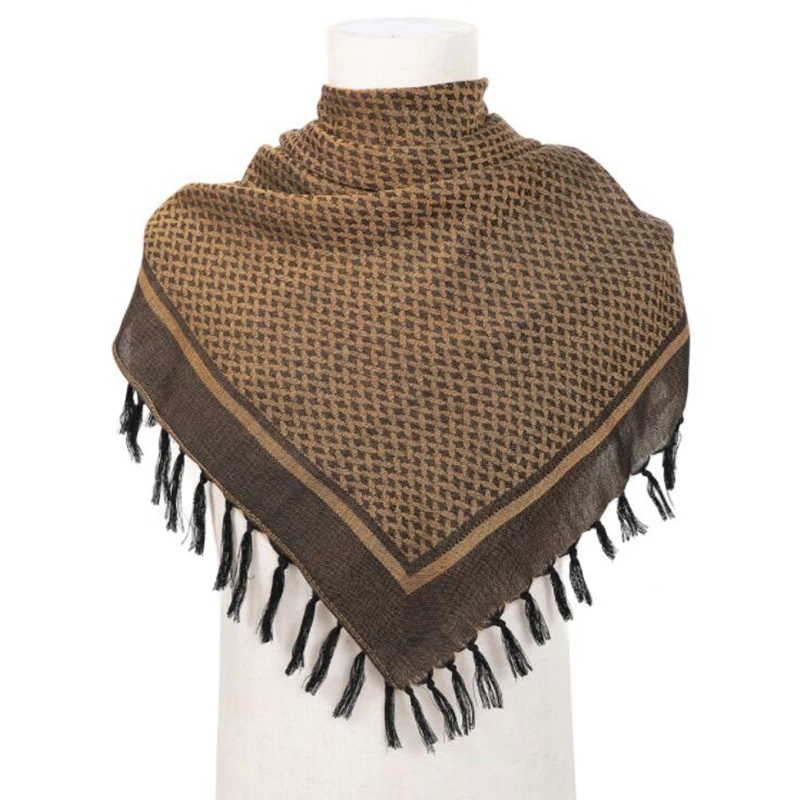 Tactical Arab Keffiyeh Shemagh Scarf Winter Shawl Neck Desert Head Scarf Warmer Cover Windproof Hunting Camping Scarf Men Women