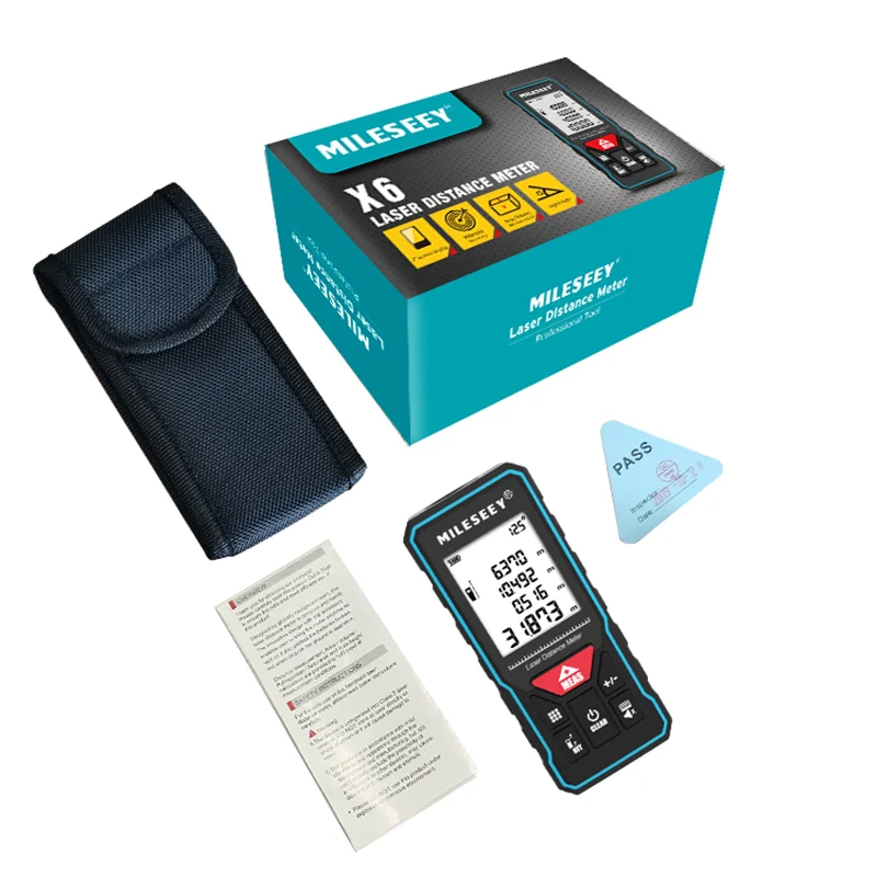 Mileseey MINI Laserafstandsmeter X5 X6 Afstandsmeter Finder Handheld Trenas Meet Nauwkeurige hoek Berekenen voor de bouw