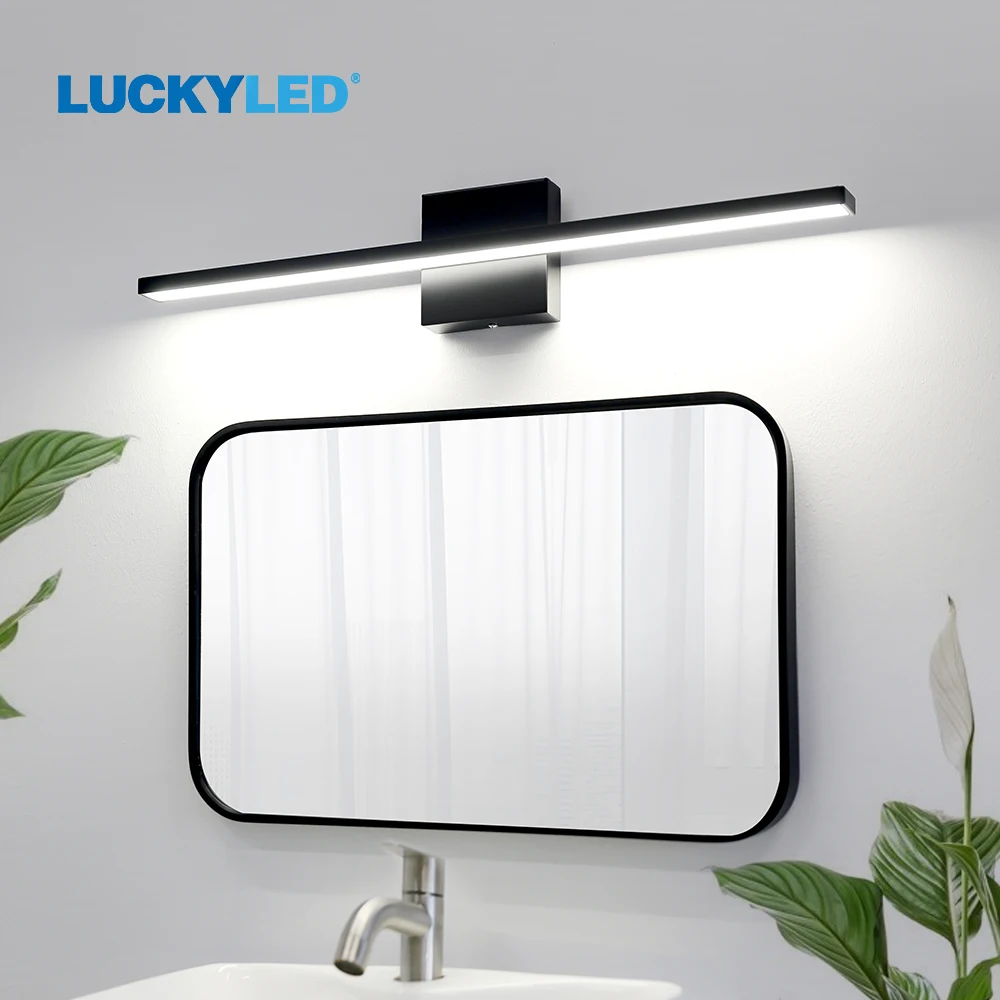 LUCKYLED Led Wall Light Decor 40CM AC85-265V Black Nordic Minimalist Wall lamp Vintage for Bedroom Bathroom Sconce Wall Lights