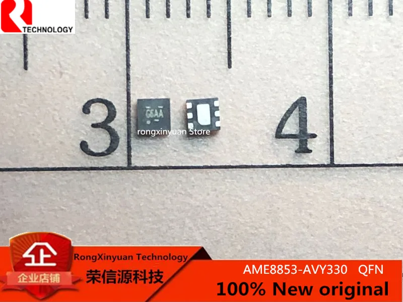 50 PCS  AME8853-AVY330   AME8853  AME8853AVY330  G6AA  3.3V  QFN  High PSRR, Low Noise, 300mA CMOS Regulator  100% New original