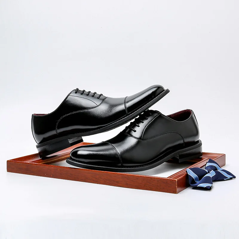 Summer New Style Men's Formal Leather Shoes Business Dress Non-commissioned Officer Three-joint Gentleman Work Shoes