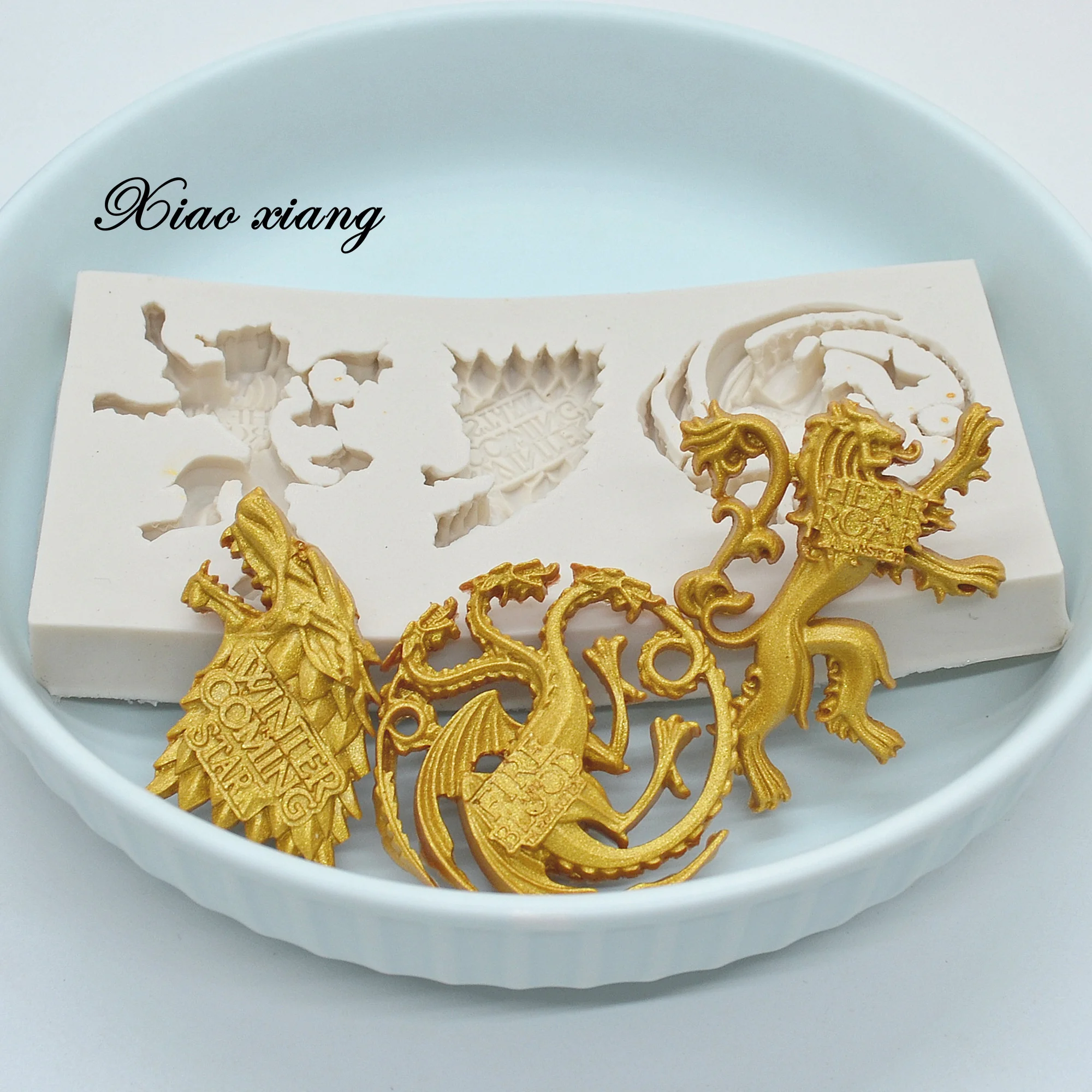 3D Dragon Lion And Wolf Silicone Cake Molds For Baking Family Emblem Fondant Chocolate Mould Cake Decorating Tools Bakeware