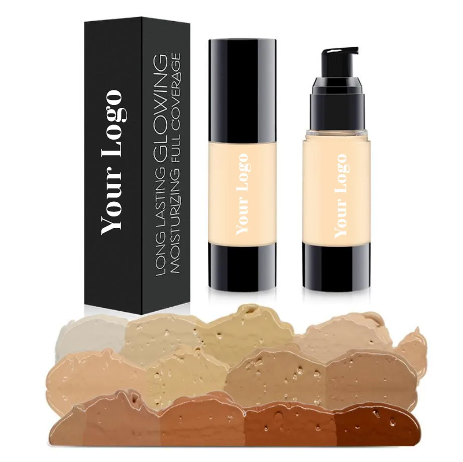 

Waterproof Make Up Base Face Foundation Private Label Moisturizing Liquid Foundation Full Coverage Concealer Wholesale No Logo