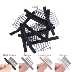 5 Colors Lace Wig Clips Steel Tooth Polyester Durable Cloth Wig Combs for Wig Making Tools Wig Accessories Tools 10pcs/lot