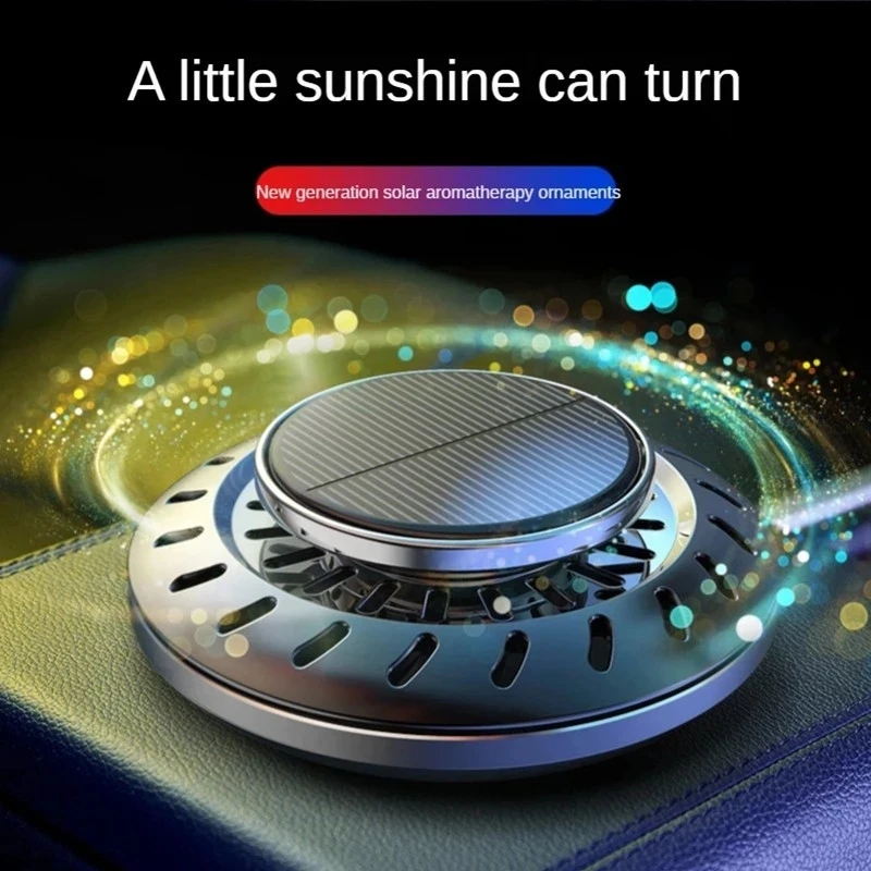 Car Air Freshener เครื่องมือที่นั่ง Solar หมุนน้ำมันหอมระเหยกลิ่นน้ำหอมรถภายใน UFO รูปร่างรถ Mens น้ำหอม