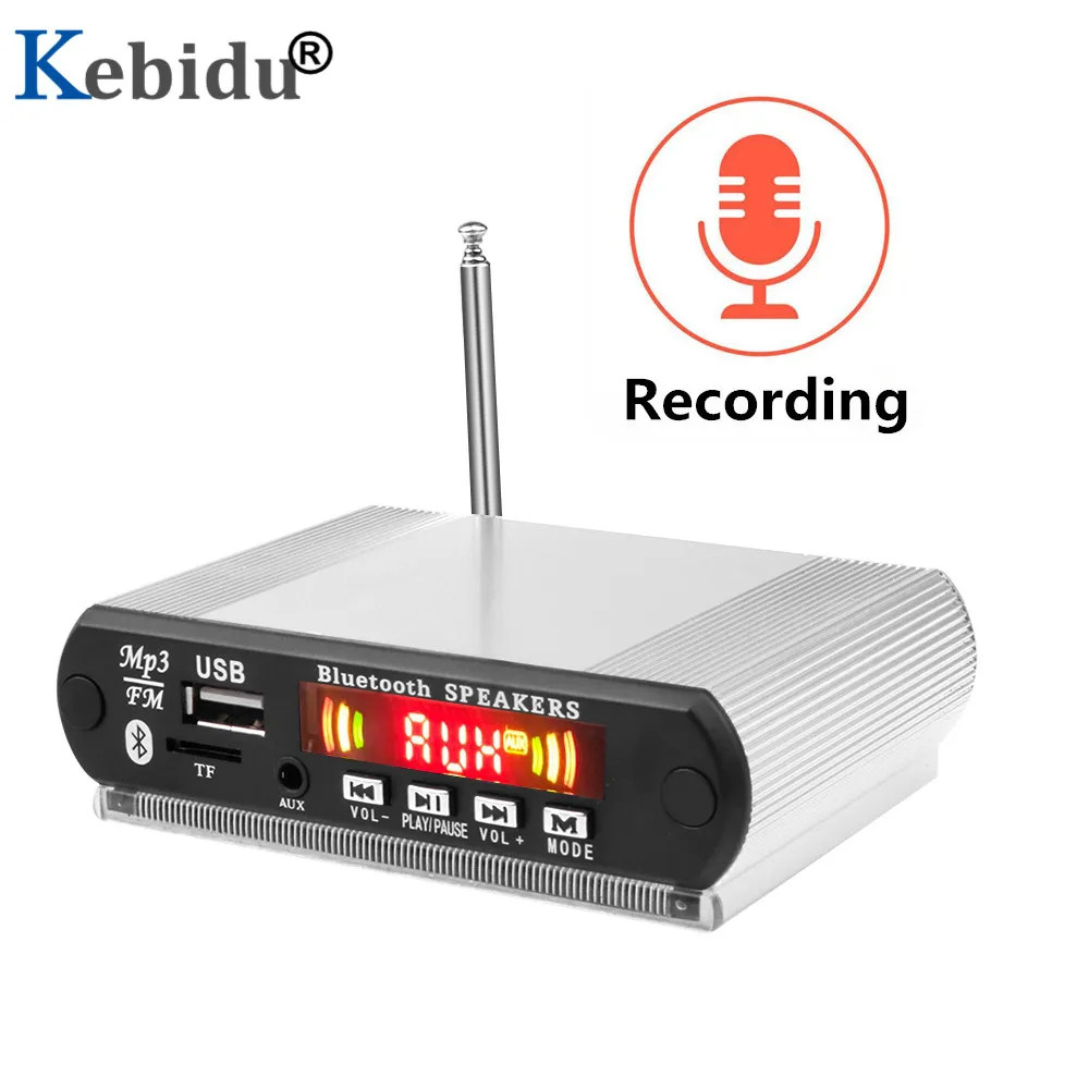 KEBIDU Wireless Bluetooth MP3 Decoder Board with Aluminum Shell Box Support USB/TF/FM Audio Module Call Recording Color Screen