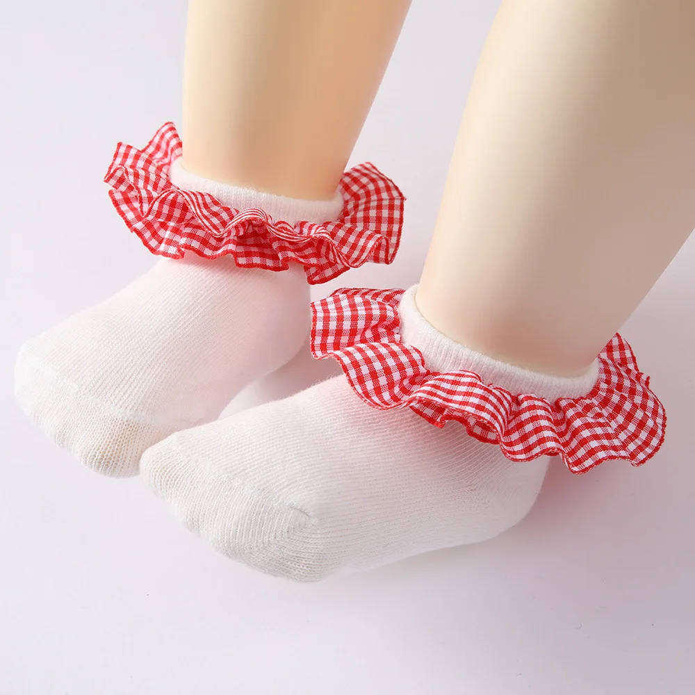 

New Spring and Autumn Baby Lace Boat Socks Thin Section Cotton Sock Newborn Baby Girls Non-slip Floor Socks Princess Girls Socks