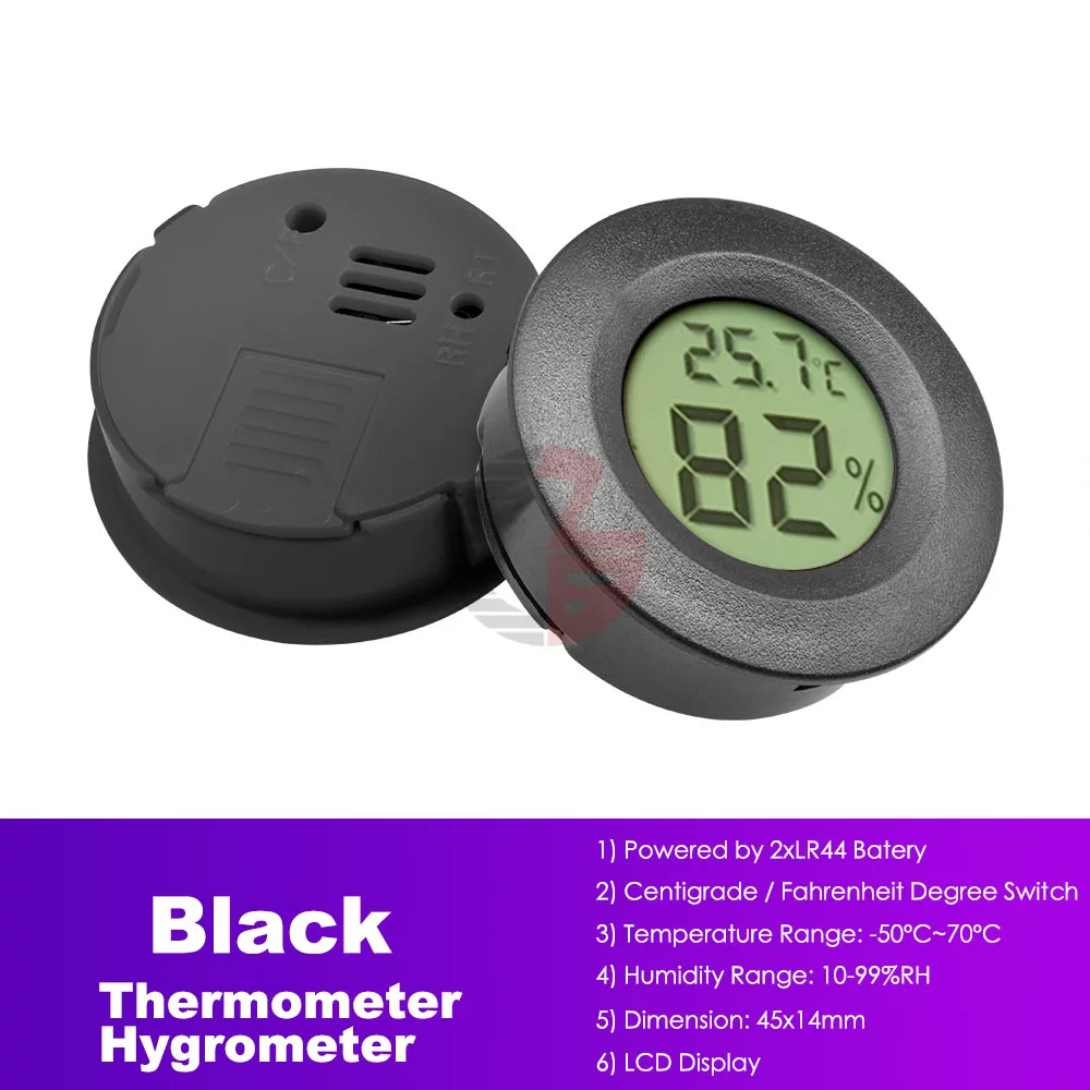 Mini Round LCD Digital Thermometer Hygrometer Temperature Humidity Sensor Meter Thermal Moisture Detector Monitor for Fridge