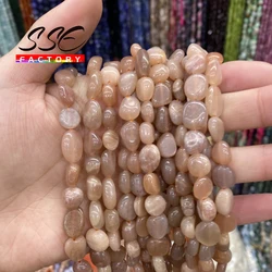 6-8mm Natural Irregular Sunstone Stone Beads Loose Spacer Beads For Jewelry Making DIY Earring Bracelet Accessories 15'' Strands