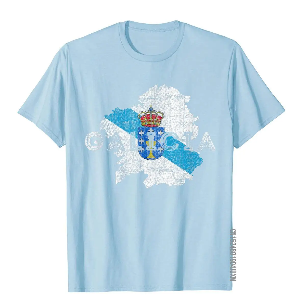 Galician Map And Flag Distressed Galicia Souvenir T-Shirt Cotton Cosie Tops T Shirt Newest Men Top T-Shirts Summer