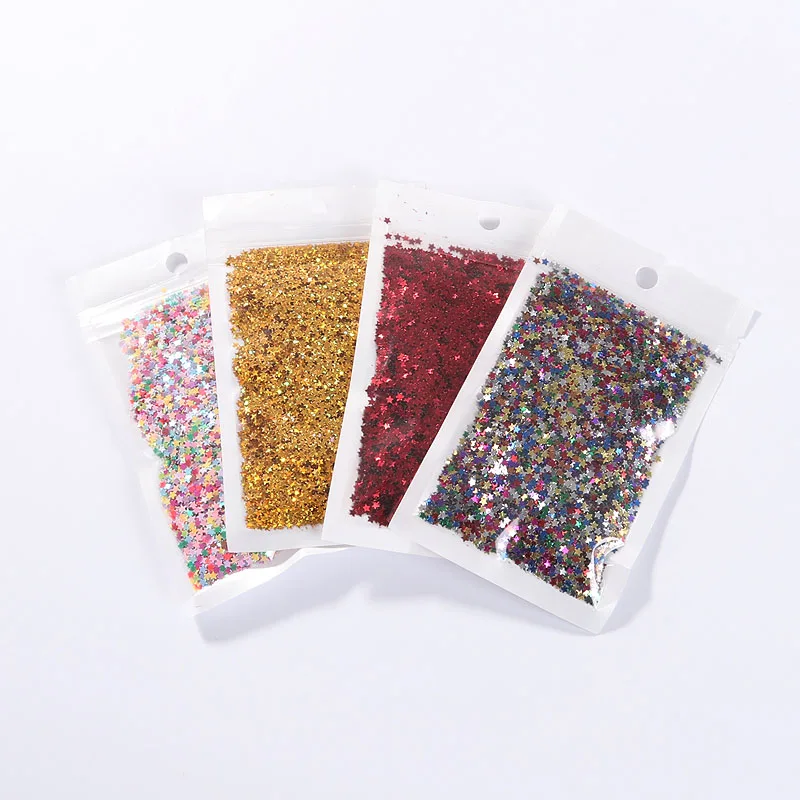 10 g/pacote Luz 3mm 4 milímetros Formato de Estrela Prego de Ouro Lantejoula Paillettes Lantejoulas para Unhas Beleza, senhora manicure, decoração de casamento confetti