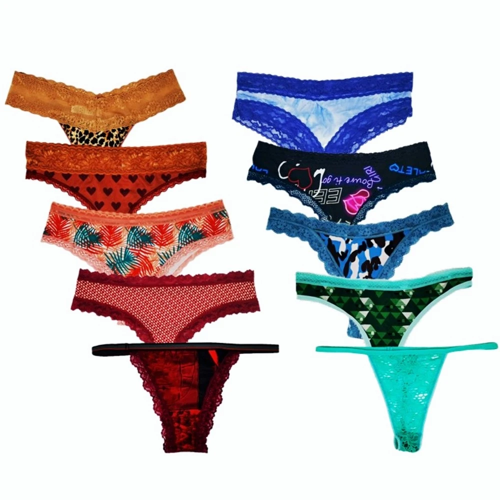 

Morvia Women Thongs G-Strings Underwear Panties Variety Pack 10 Pieces Assorted