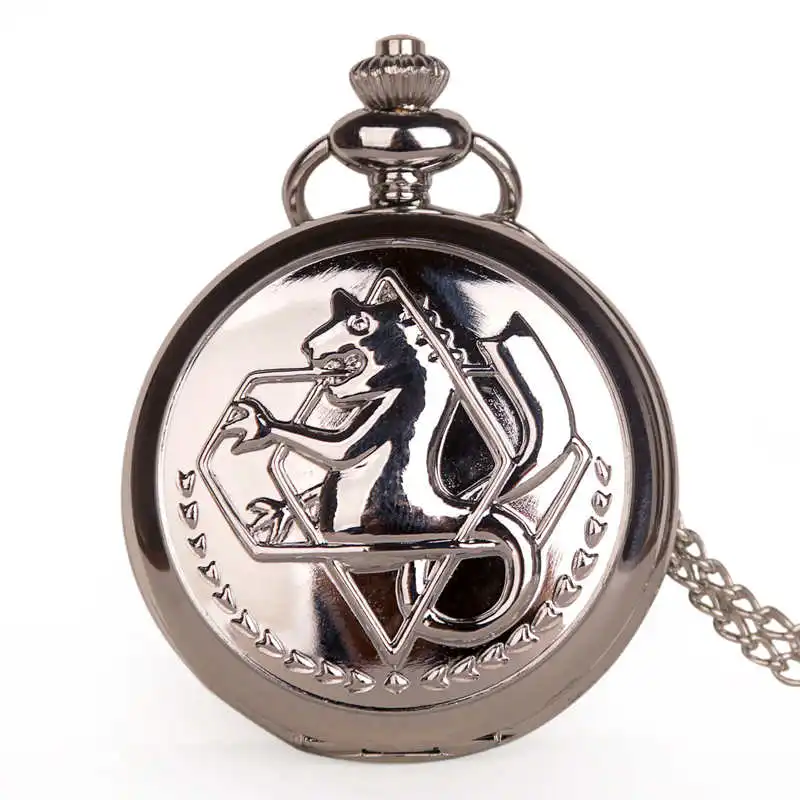 Classic Movie Edward Elric Cosplay Quartz Zakhorloge Vintage Zwarte Hanger Ketting Mannen Vrouwen Fob Horloge